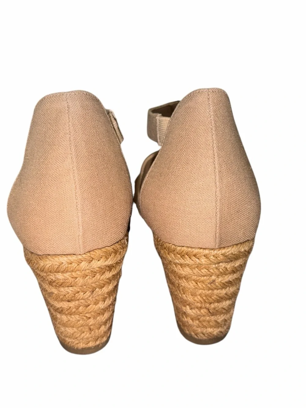 Lauren Ralph Lauren Kelce Wedge Sandals Zip Front Cotton Upper Size 11 Summer